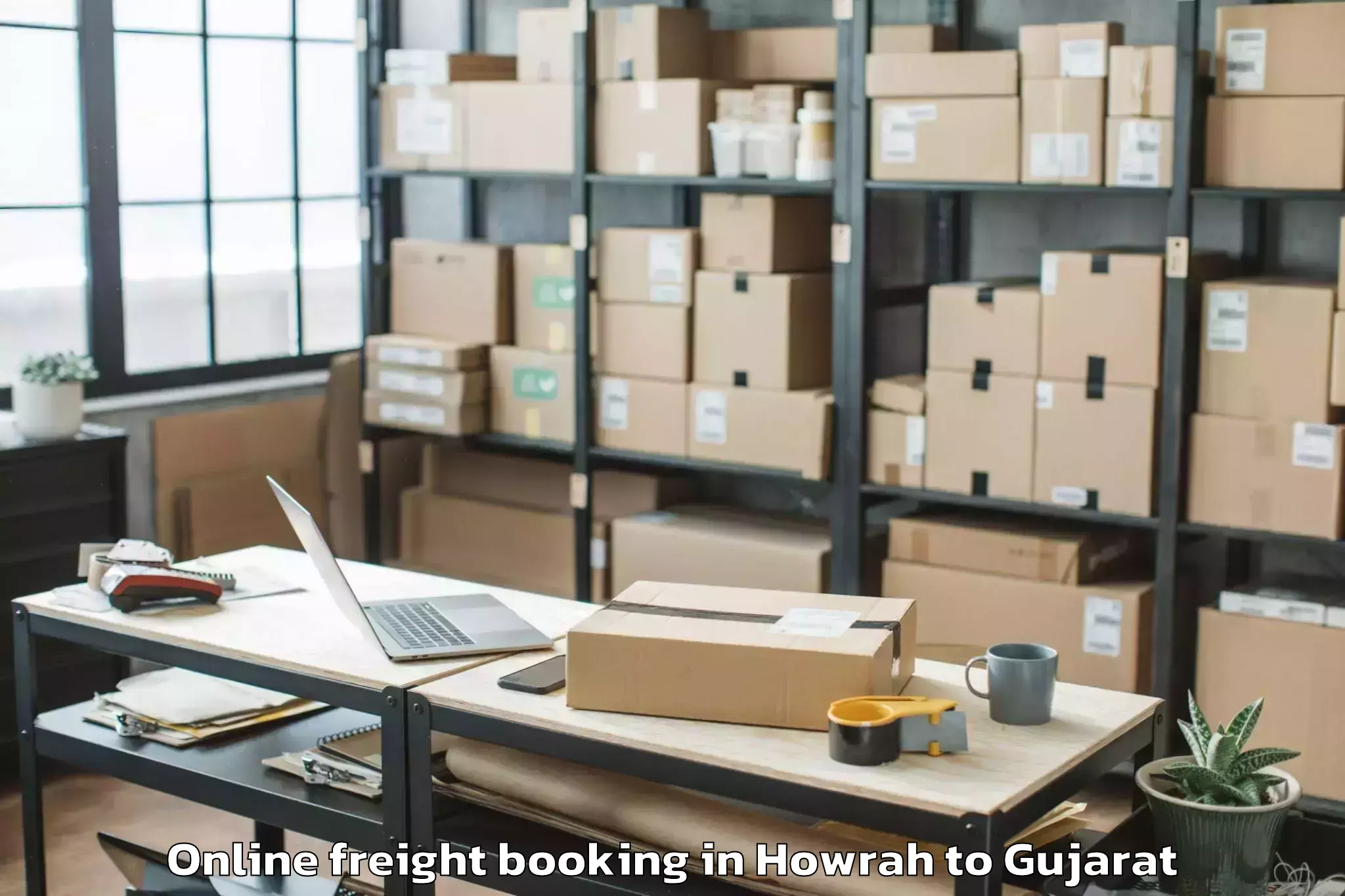 Leading Howrah to Halvad Online Freight Booking Provider